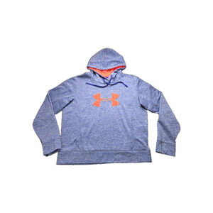 Under Armour ColdGear Hoodie Womens XL Blue Hot Pink Athletic Sweatshirt